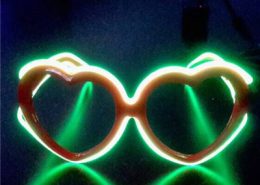 plastic heart frame el wire diffraction glasses